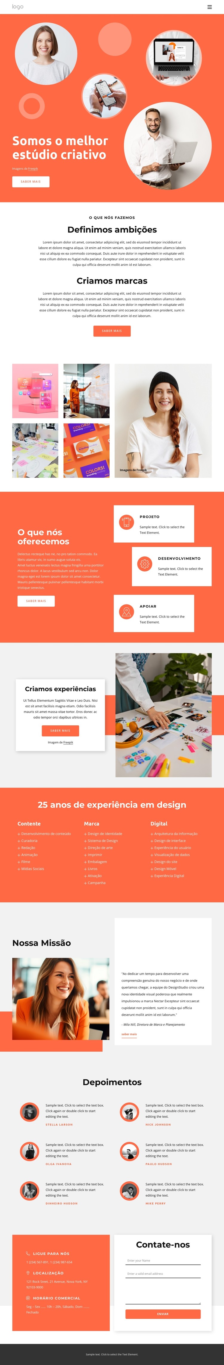 Inovações criativas Template CSS