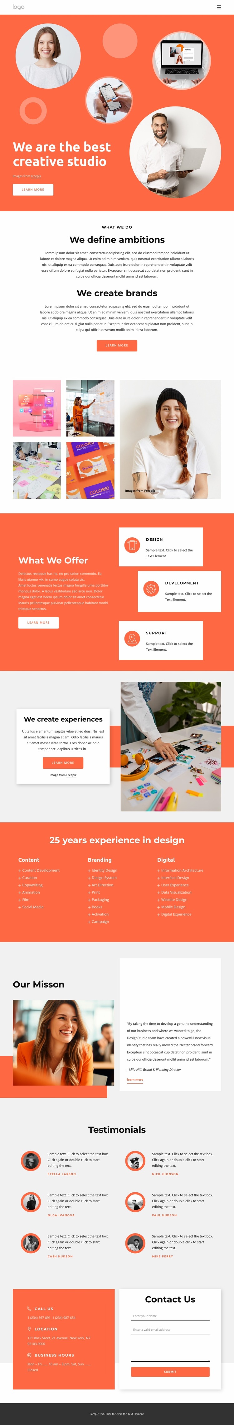 Creative innovations Website Mockup