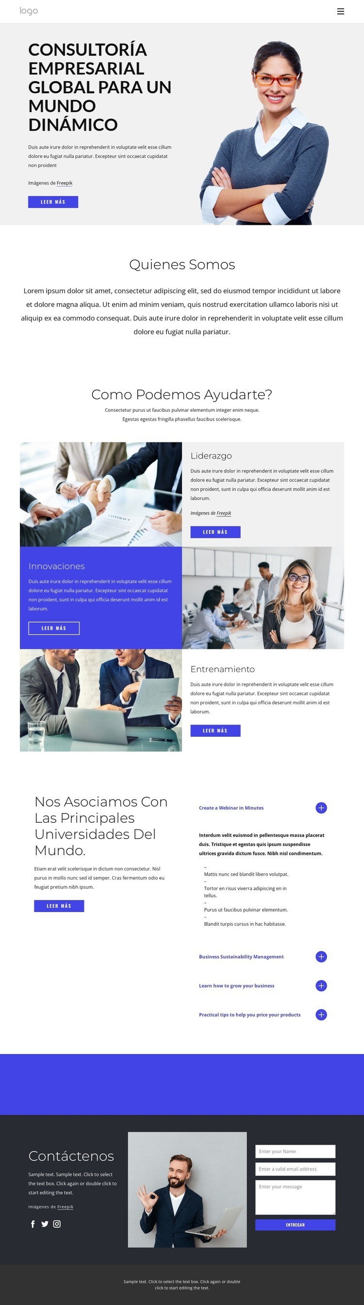 Consultoría de negocios globales Plantillas de creación de sitios web