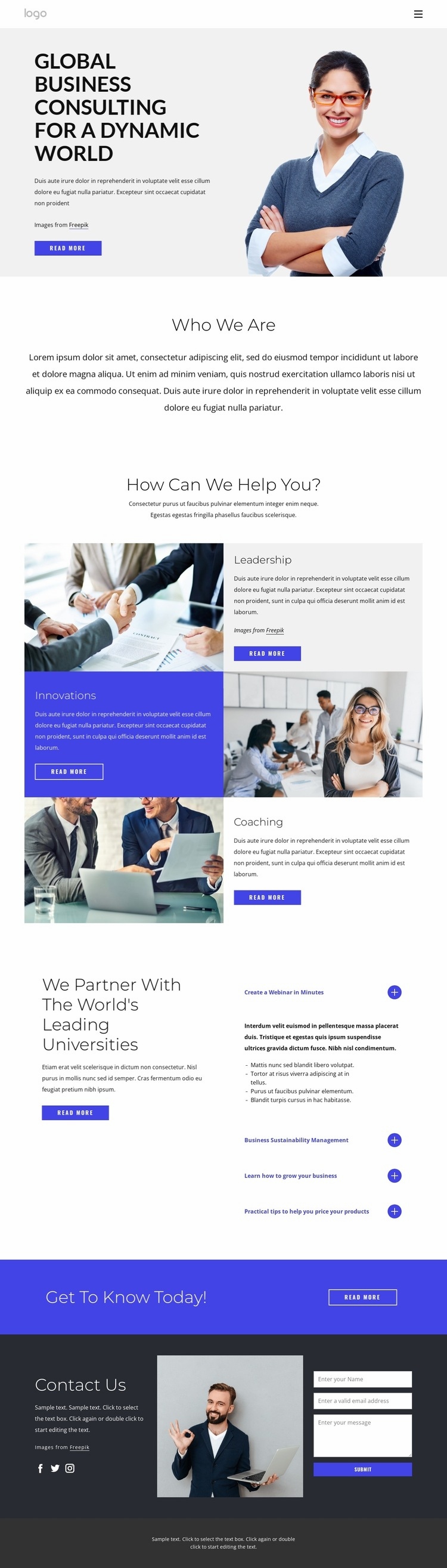 Global business consulting Homepage Design