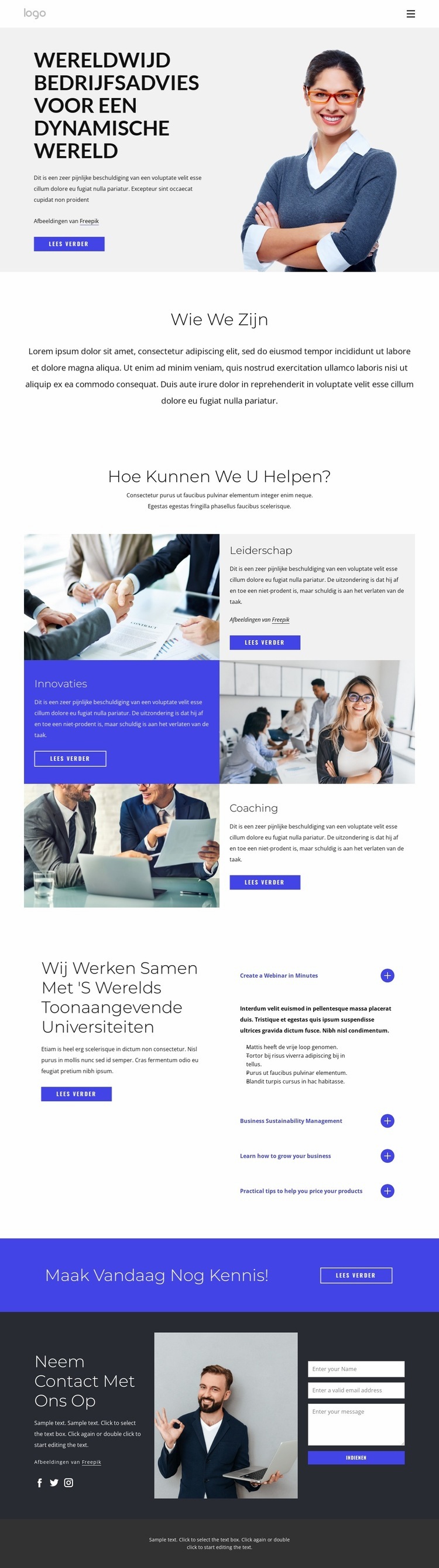 Wereldwijd bedrijfsadvies Html Website Builder