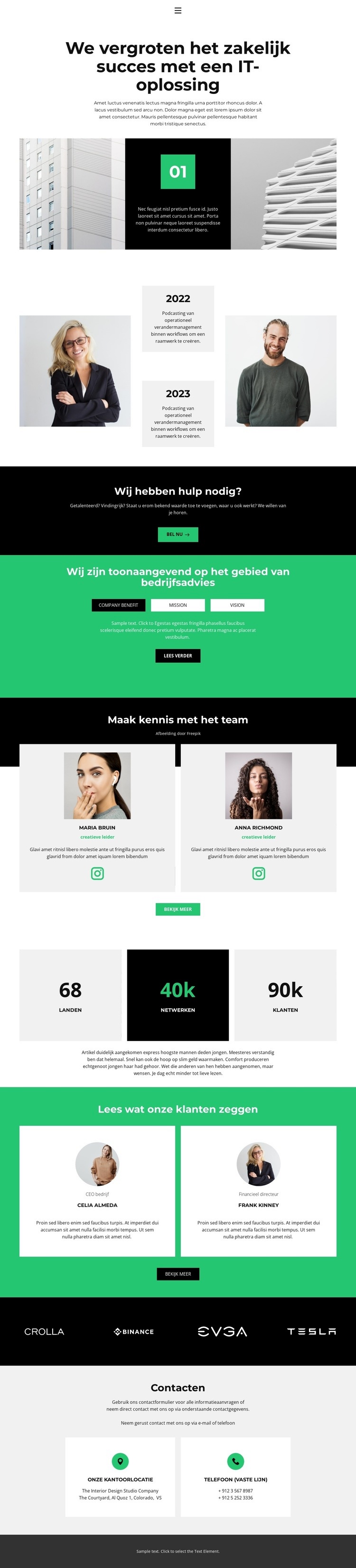 Het belangrijkste is het idee Website mockup