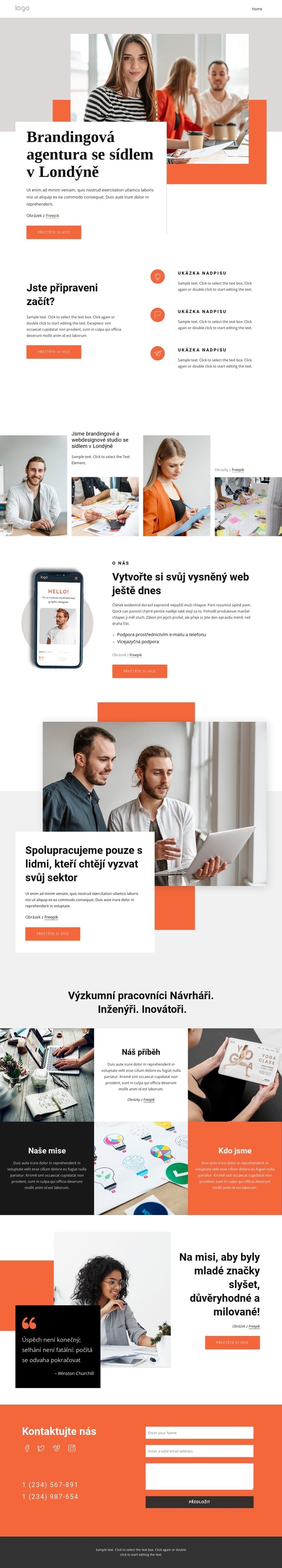 Výzkum, strategie a design napříč brandingem Šablona HTML