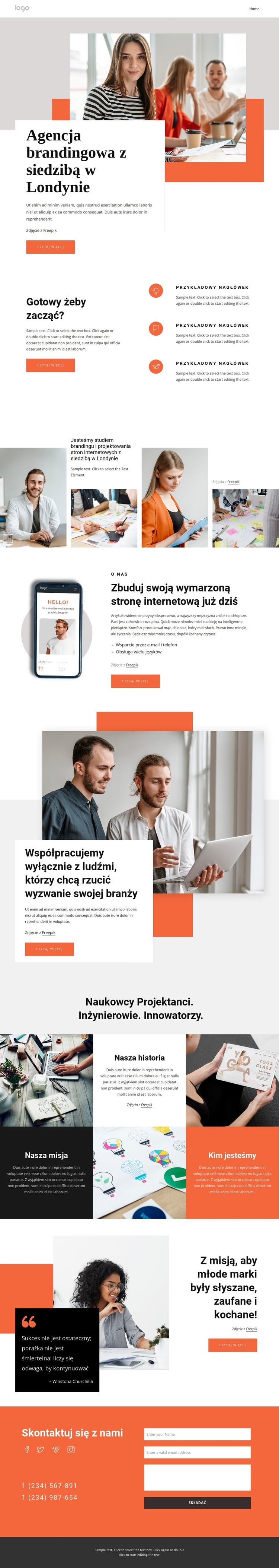 Badania, strategia i projektowanie w całym brandingu Szablon HTML5