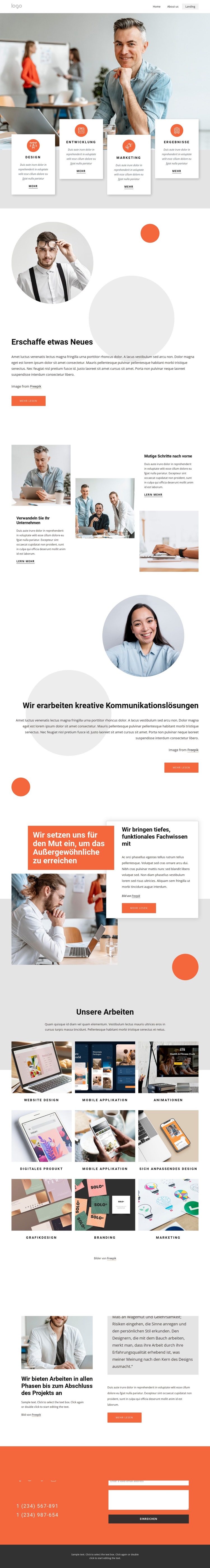 Digitale Erlebnisse schaffen: Website-Vorlage