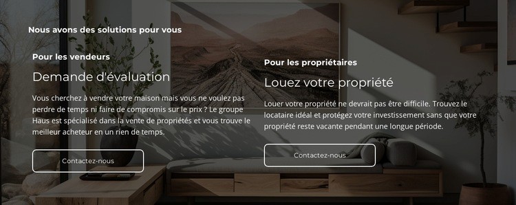 Propriétés vendues Page de destination