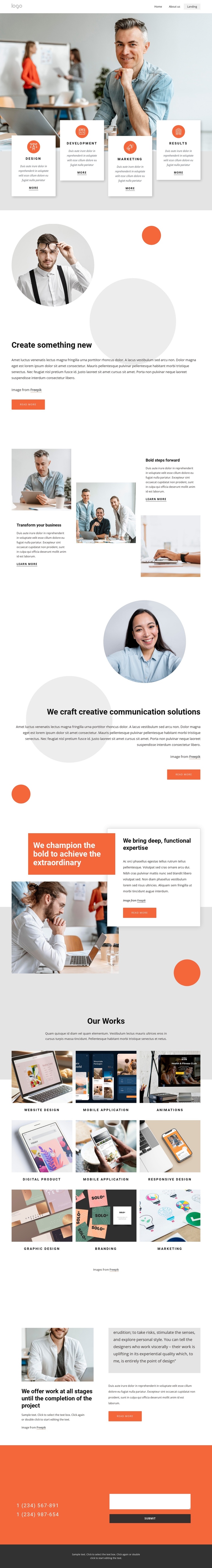 Crafting digital experiences: One Page Template