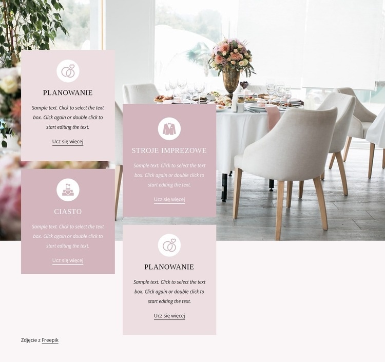 Zaplanuj swój wymarzony dzień ślubu Kreator witryn internetowych HTML