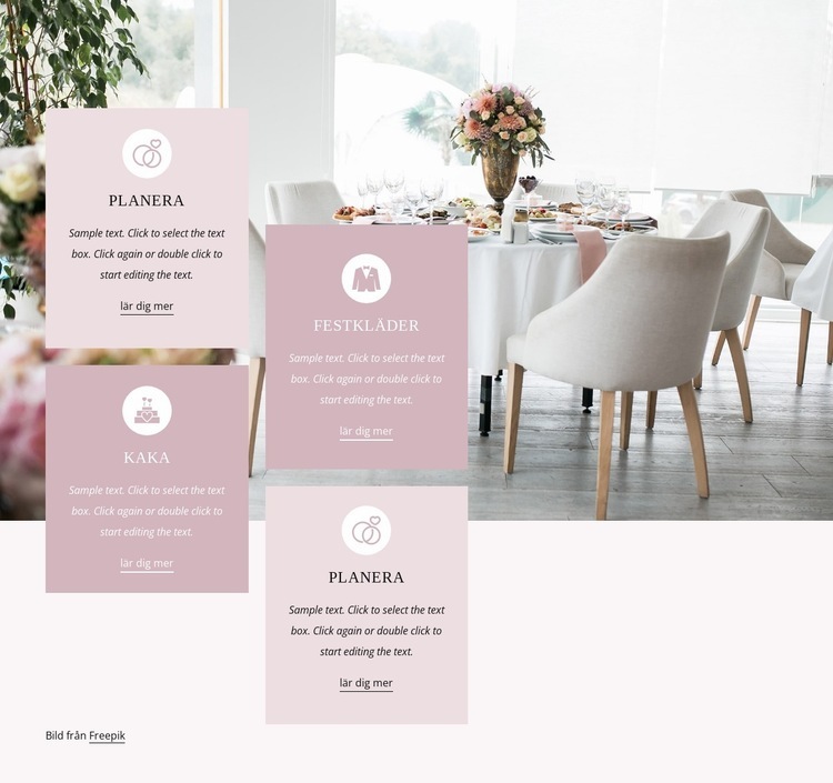 Planera din drömbröllopsdag Webbplats mall