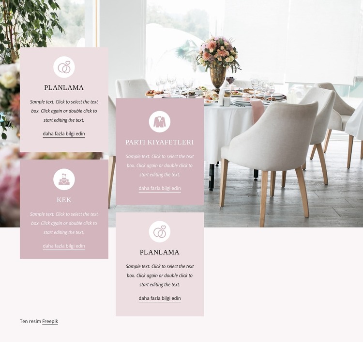 Hayalinizdeki düğün gününü planlayın HTML Şablonu