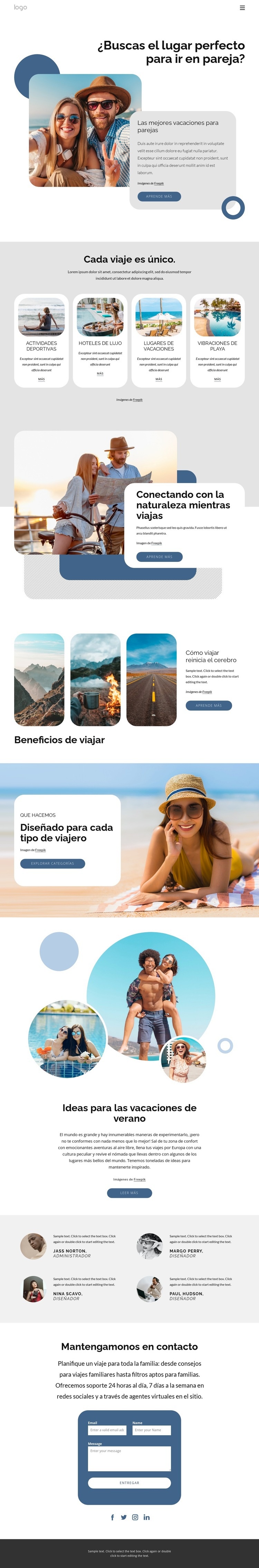 Reserva un tour en pareja Creador de sitios web HTML