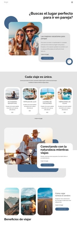 Reserva Un Tour En Pareja: Página De Destino Creativa Multipropósito