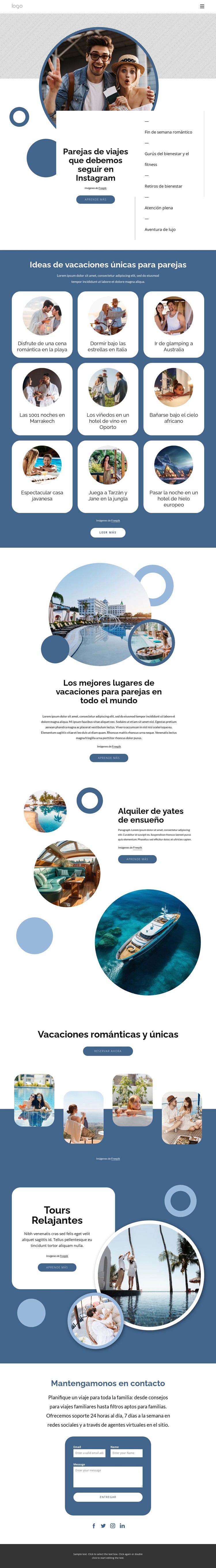 Imagina viajar a algunos de los lugares más increíbles. Plantilla CSS