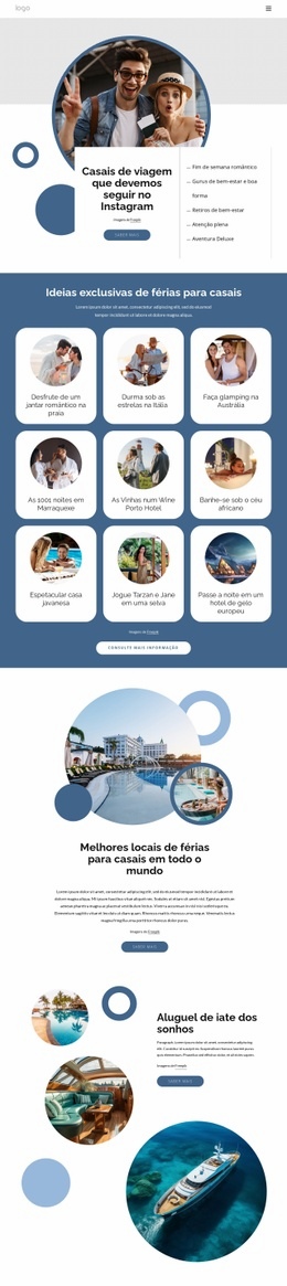 Um Design De Site Exclusivo Para Imagine Viajar Para Alguns Dos Lugares Mais Incríveis