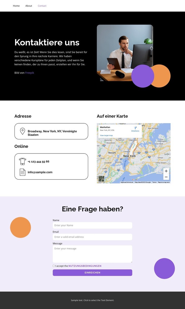 Zugang zu Kursen Website Builder-Vorlagen