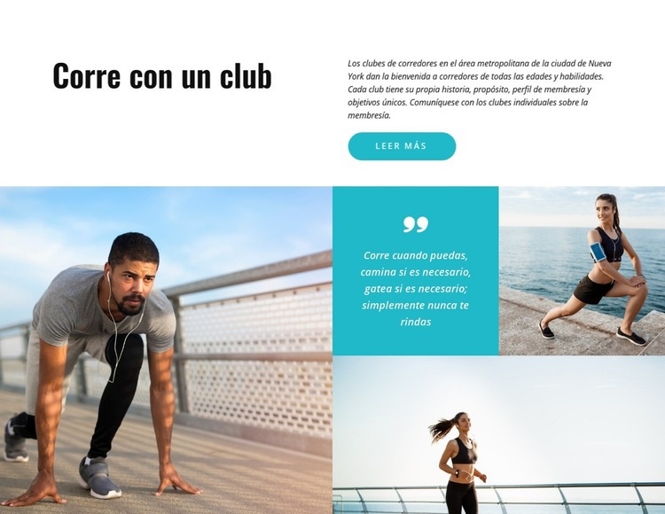 Grupos de running en Barcelona Maqueta de sitio web