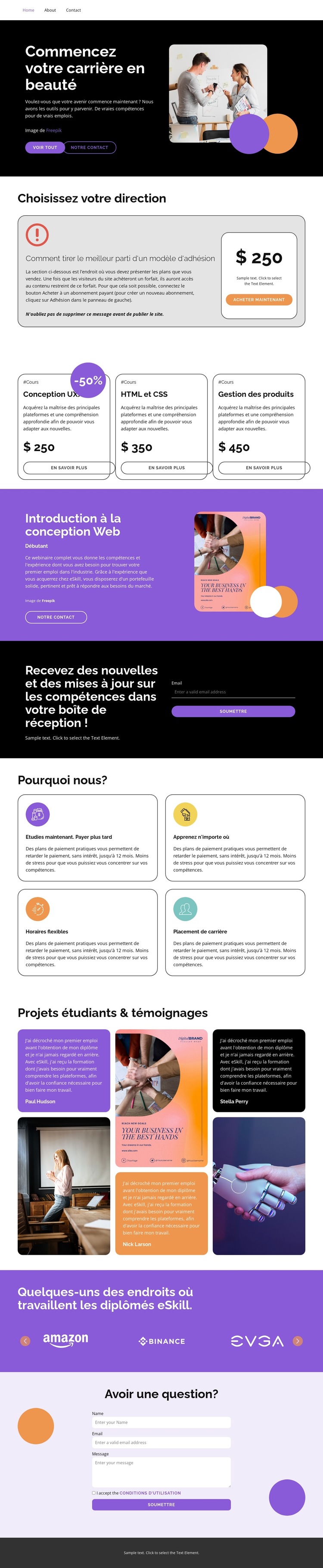 High-quality courses Modèle de site Web