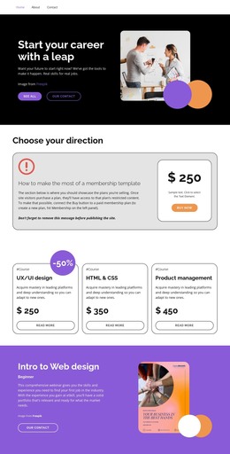 High-quality courses - HTML Template by Nicepage