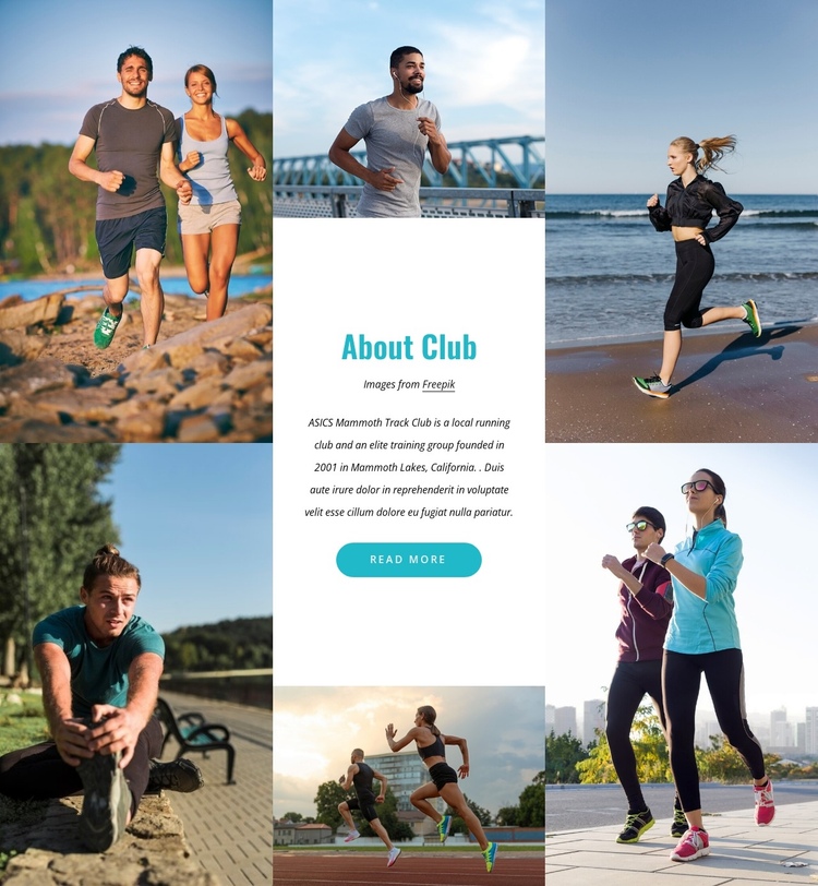 Friendly running club One Page Template