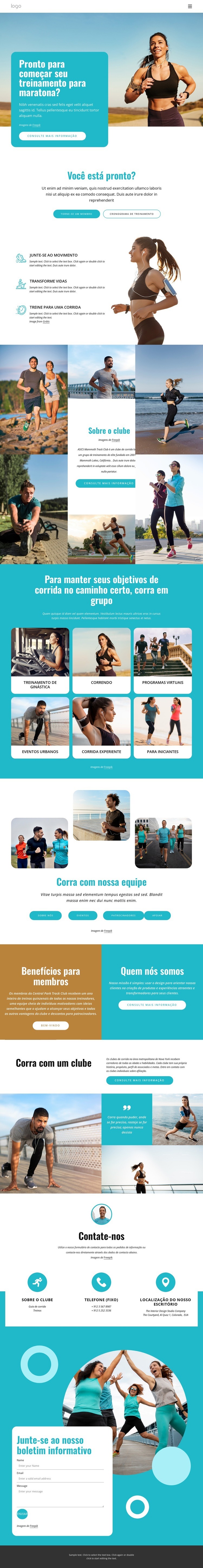Corrida em trilha, caminhada atlética, corrida em cadeira de rodas Design do site