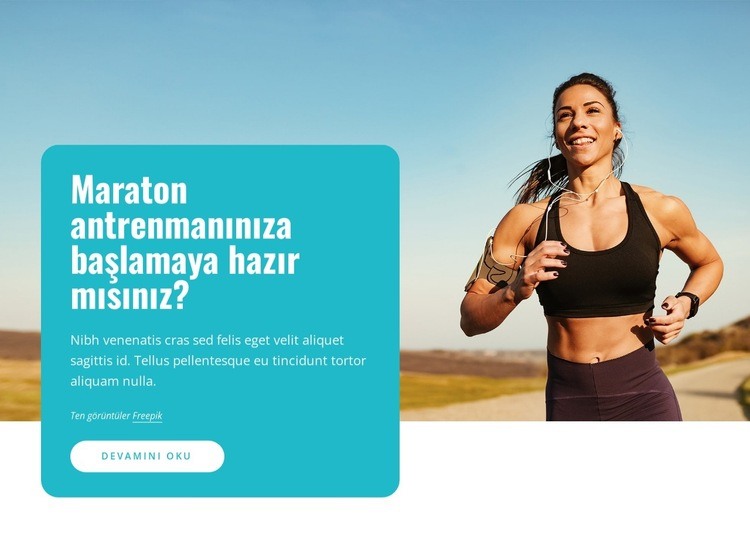 Maraton koşucuları Web Sitesi Mockup'ı