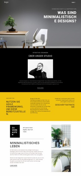 Minimalistisches Designer-Interieur Seitenfotografie-Portfolio