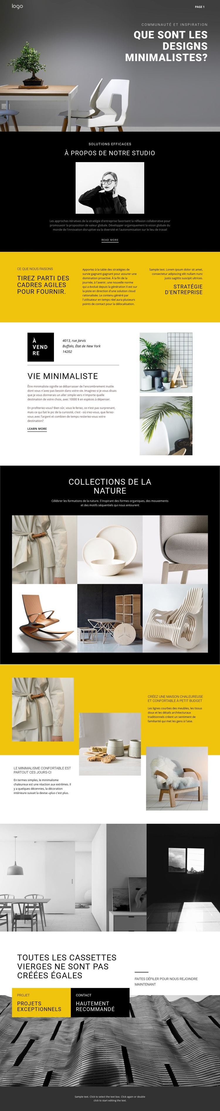 Intérieurs design minimalistes Conception de site Web