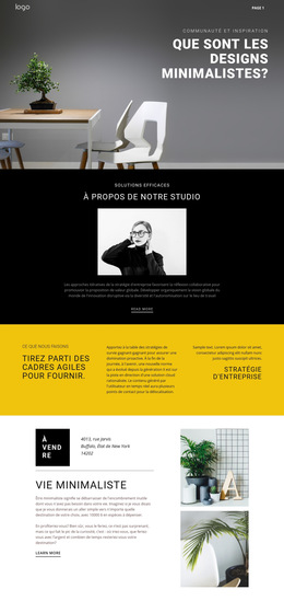 Intérieurs Design Minimalistes : Modèle De Site Web Simple