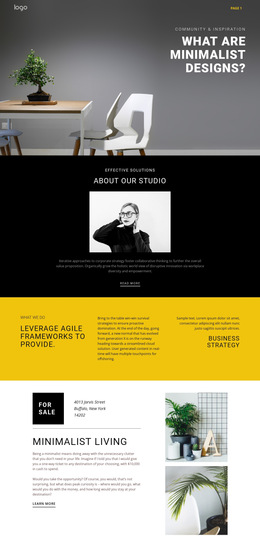 Responsieve HTML5 Voor Minimalistische Designinterieurs