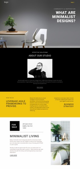 Minimalistisk Designerinredning - Design HTML Page Online