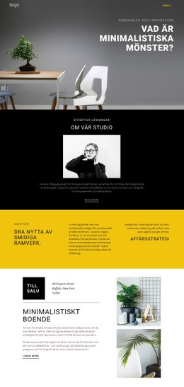 Minimalistisk Designerinredning - Enkel Webbplatsmall