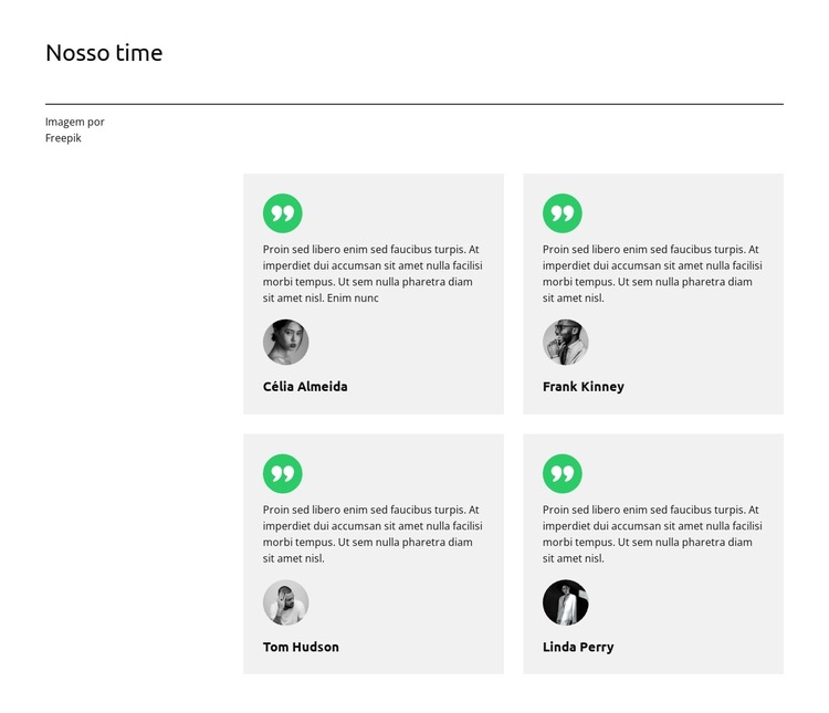 Trabalhamos com total transparência Modelo de site