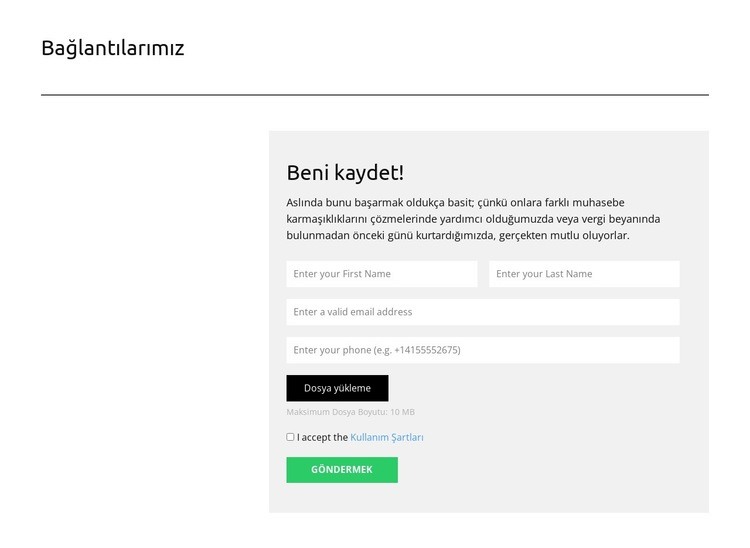 Planlama ve optimizasyon Açılış sayfası