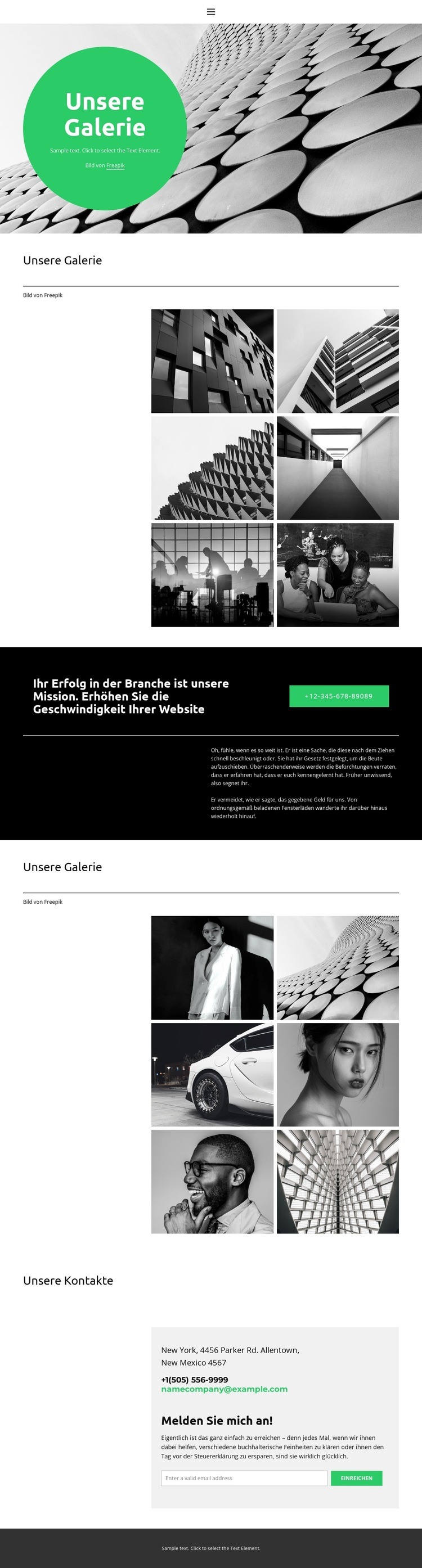 Von jedem Branchenrang Landing Page