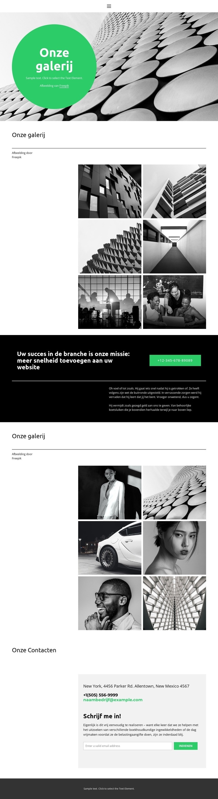 Van elke rang in de branche Website mockup