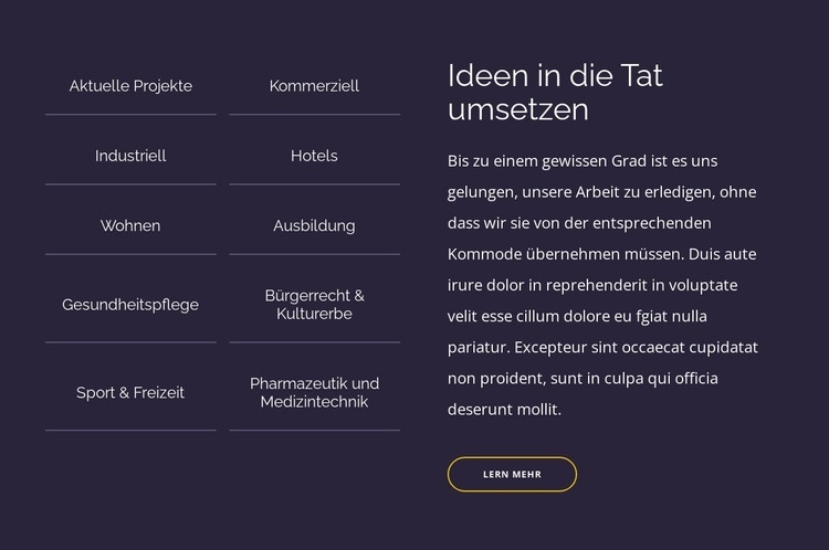 Ideen in die Tat umsetzen HTML Website Builder