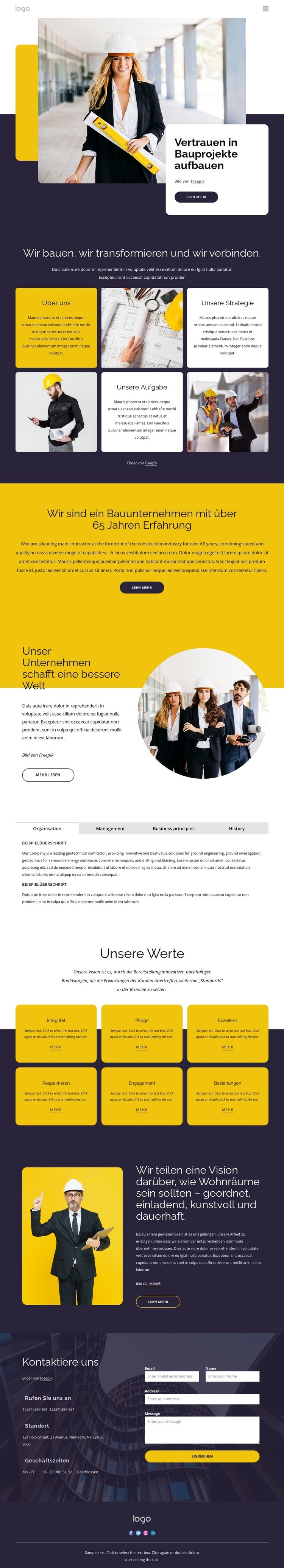 Hoch- und Tiefbau Website design