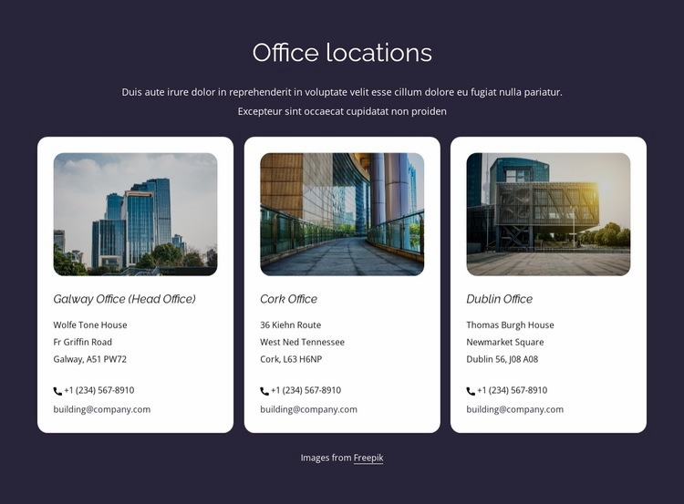 Office locations Elementor Template Alternative