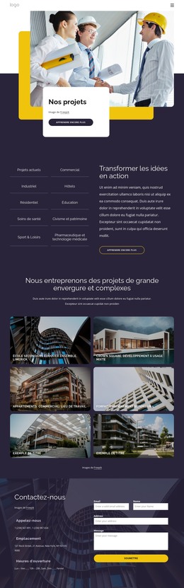 Projets De Construction Et De Construction - Modèle De Page HTML