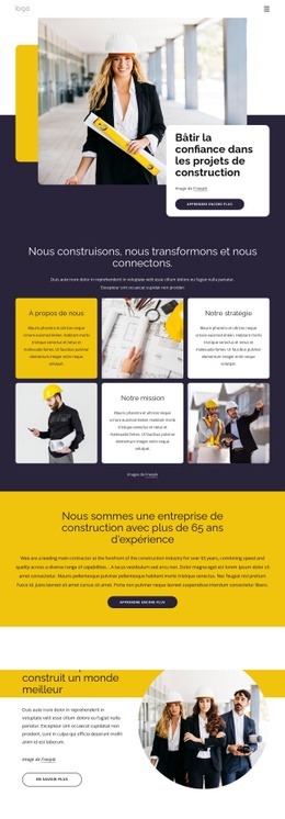 Construction De Bâtiments Et Génie Civil - Modèle De Fonctionnalité D'Une Page