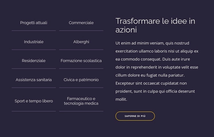 Trasformare le idee in azioni Modello HTML5