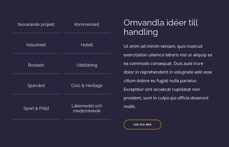 Omvandla idéer till handling Hemsidedesign