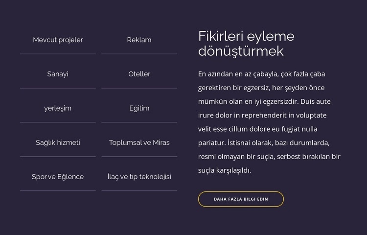 Fikirleri eyleme dönüştürmek Web Sitesi Mockup'ı