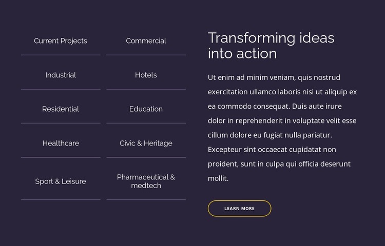 Transforming ideas into action WordPress Website Builder