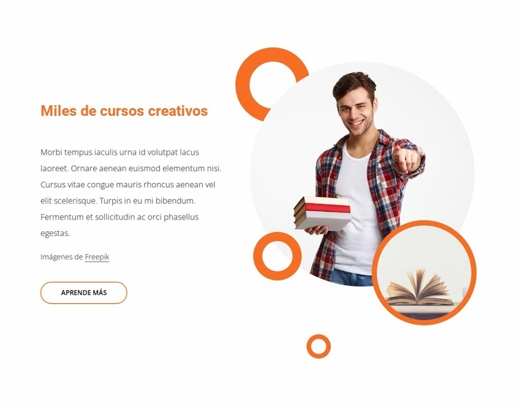Miles de cursos creativos Maqueta de sitio web
