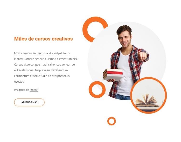 Miles de cursos creativos Página de destino