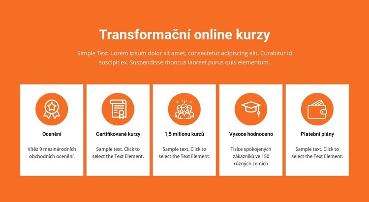 Transformační online kurzy Šablona HTML