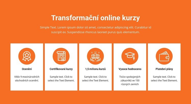 Transformační online kurzy Šablona webové stránky