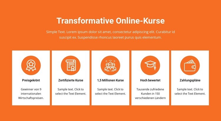 Transformative Online-Kurse Eine Seitenvorlage