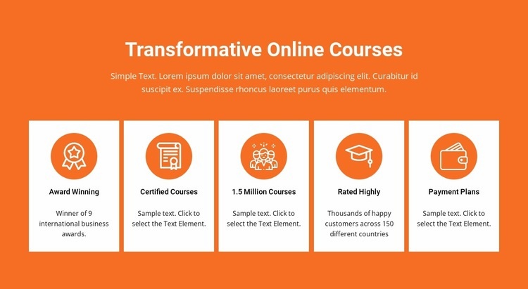 Transformative online courses Elementor Template Alternative
